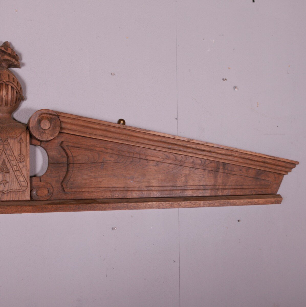 French 19th Century Carved Oak Door Pediment - JAA