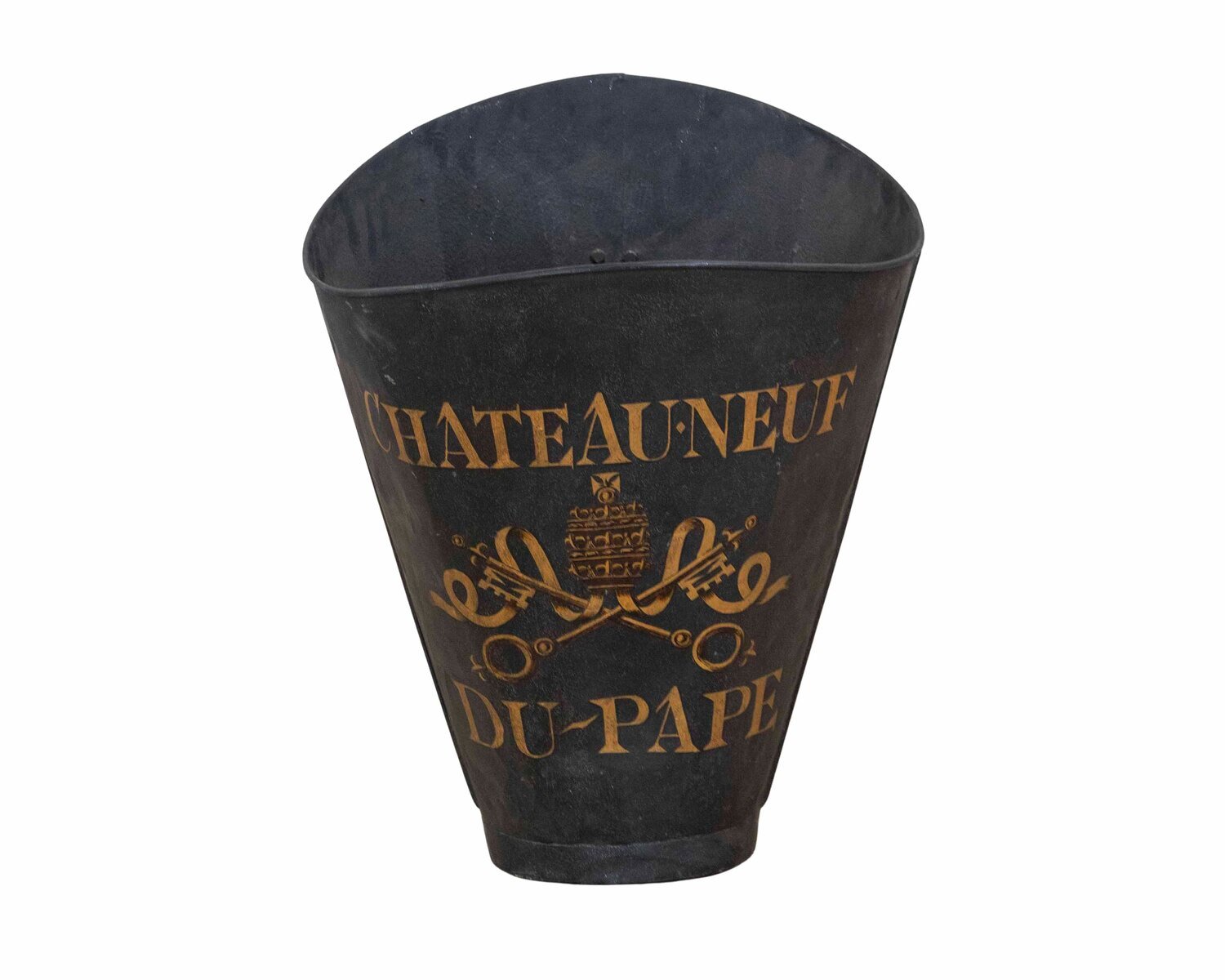 19th century French grape picking hod with later paint decoration. 1900. - JAA