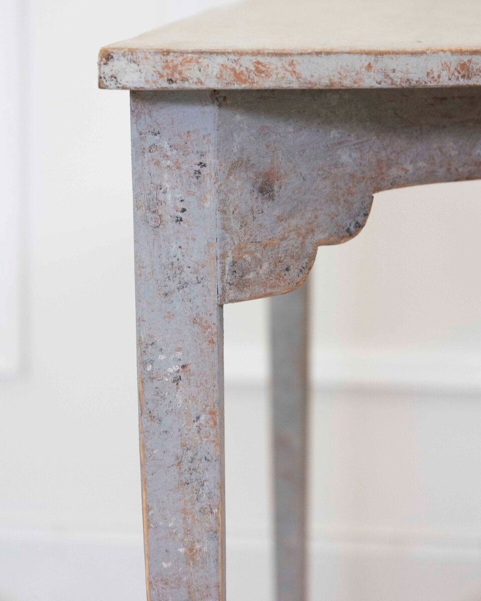 A pair of antique demi lune console tables from Sweden - JAA