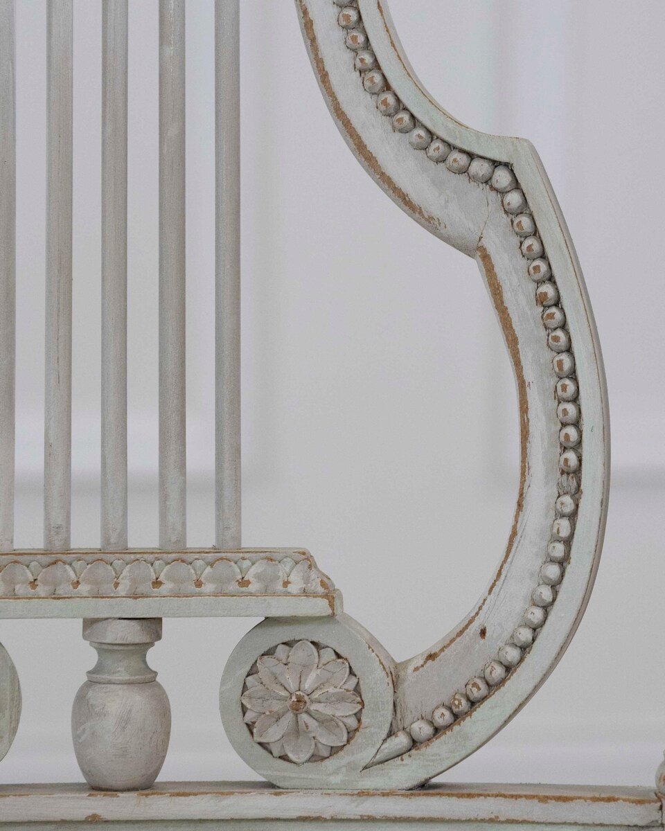 Pair of Antique French Neoclassical Painted Chairs in Antique Linen - JAA