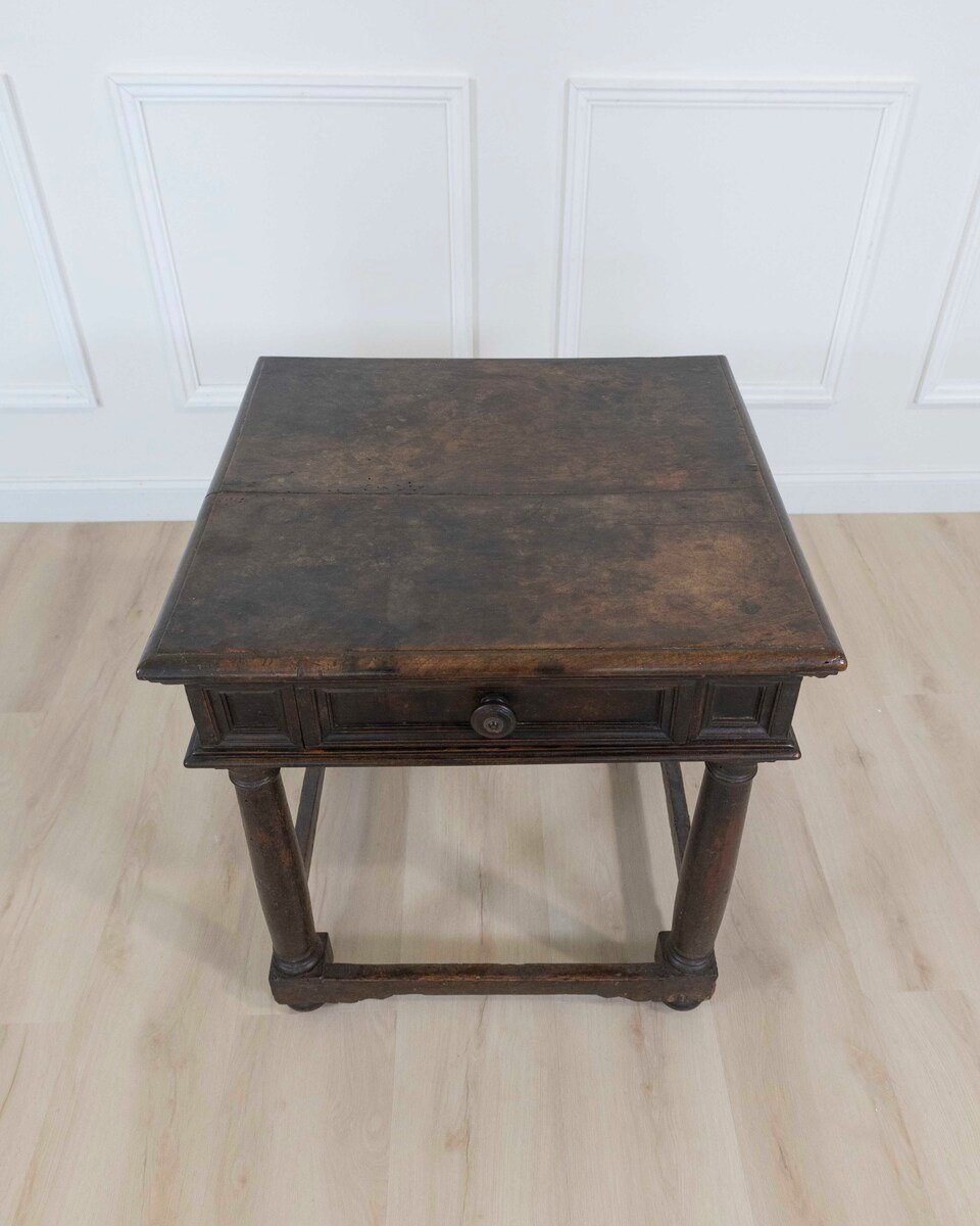 17th Century Italian walnut square side table - JAA