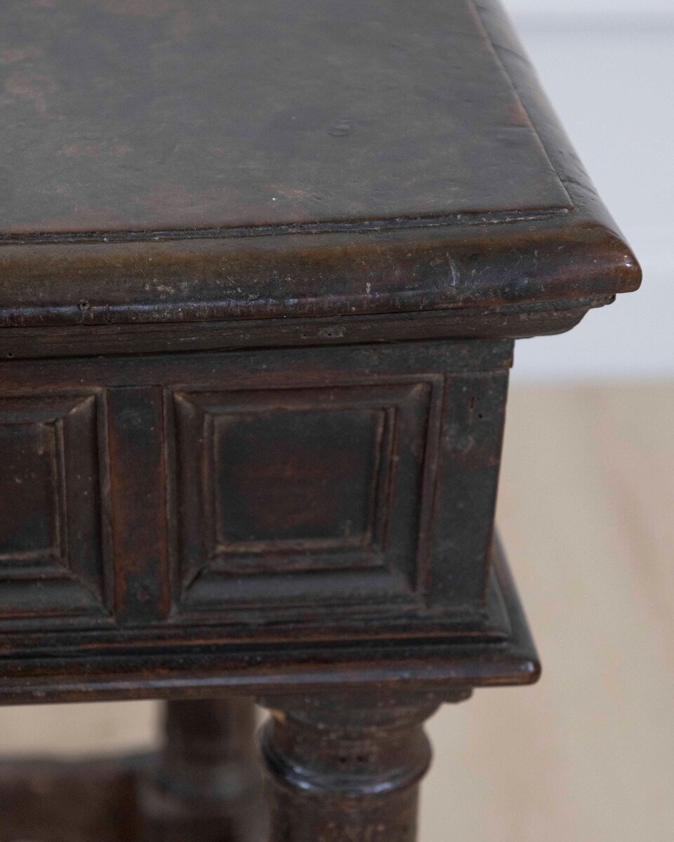 17th Century Italian walnut square side table - JAA
