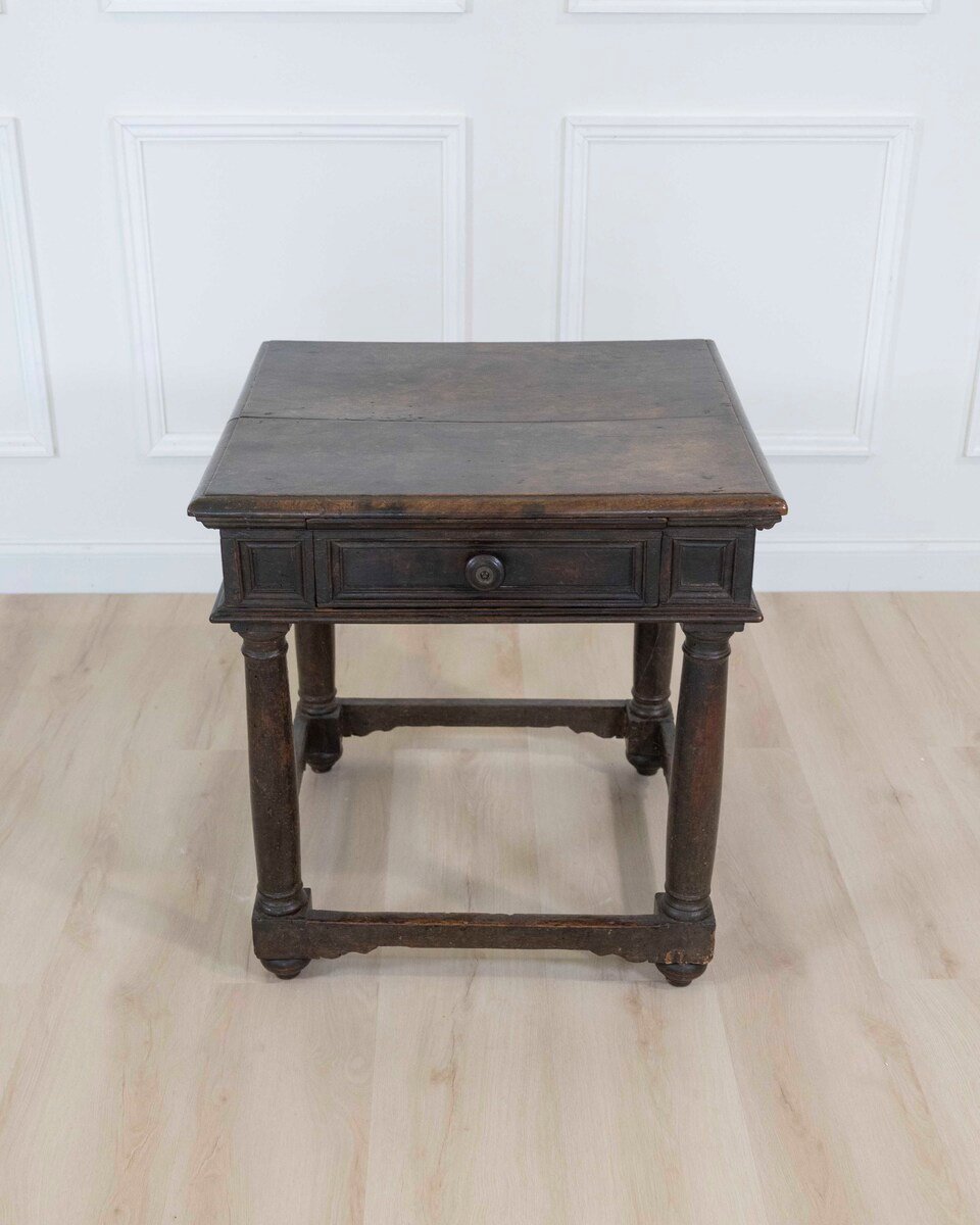 17th Century Italian walnut square side table - JAA