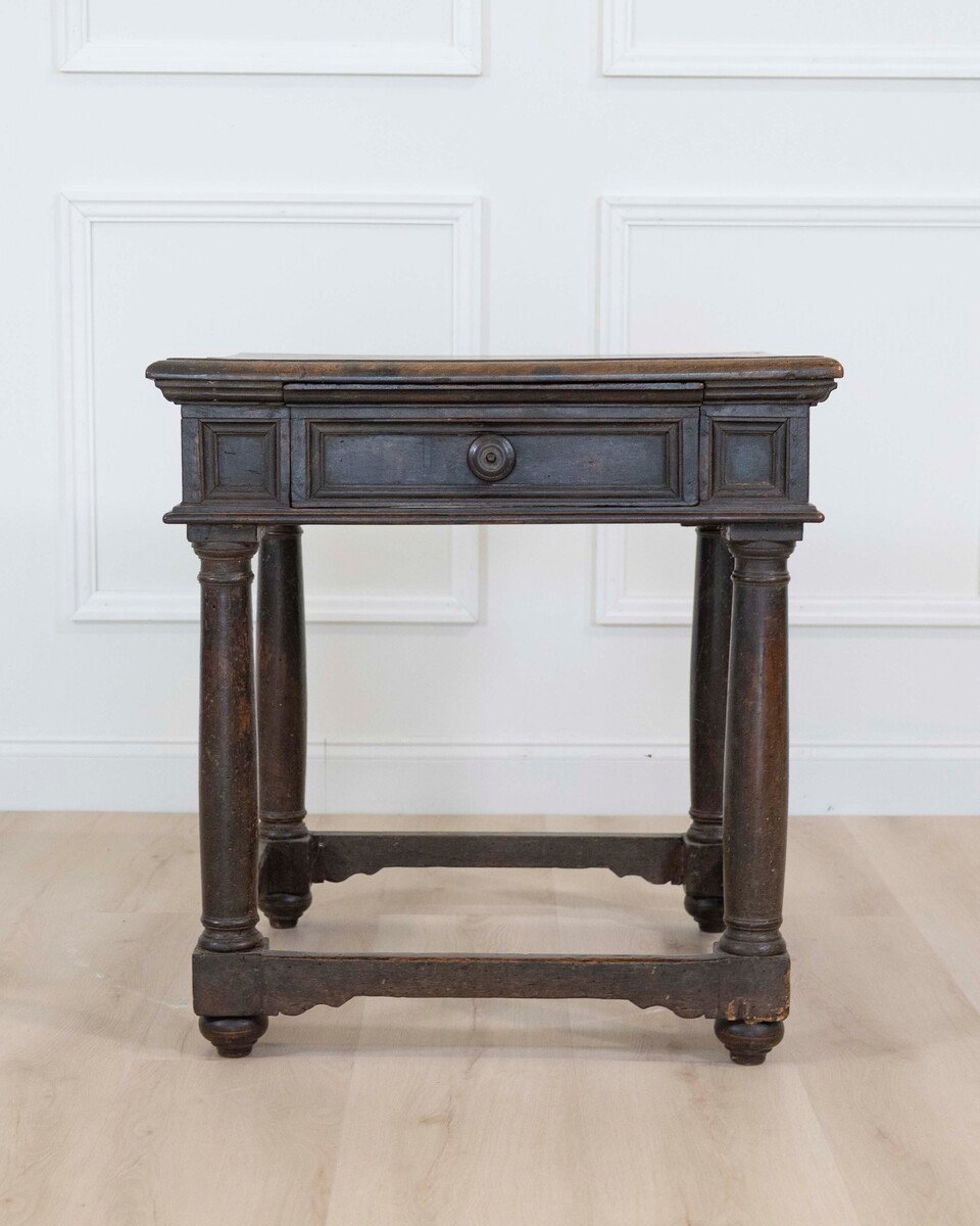 17th Century Italian walnut square side table - JAA