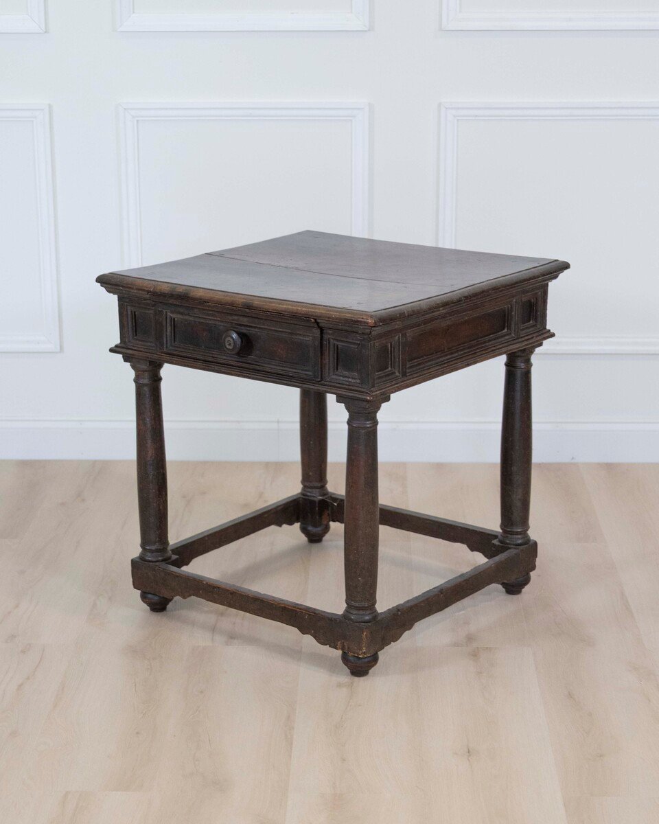 17th Century Italian walnut square side table - JAA