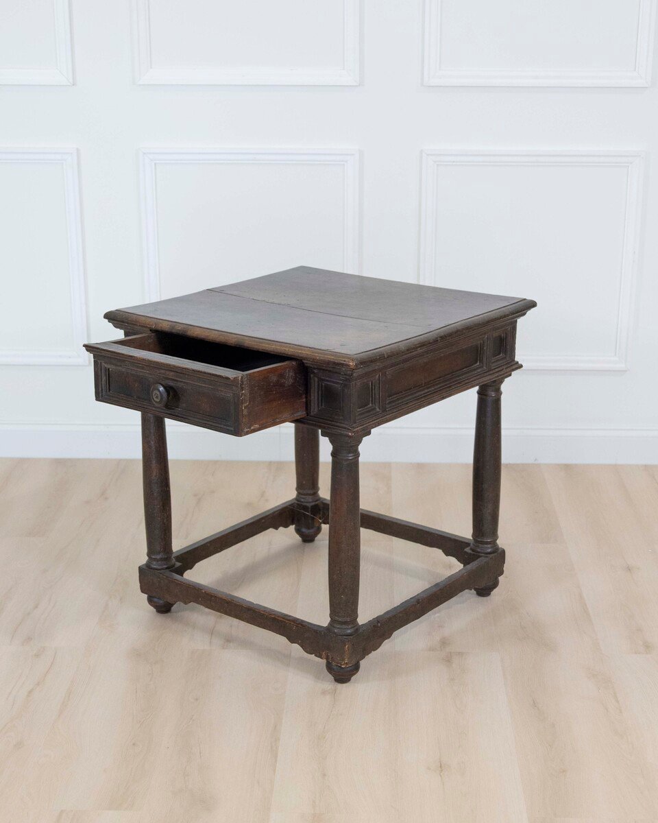 17th Century Italian walnut square side table - JAA