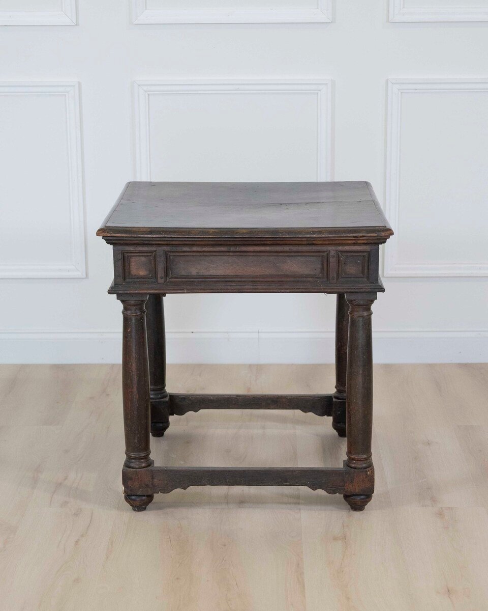 17th Century Italian walnut square side table - JAA