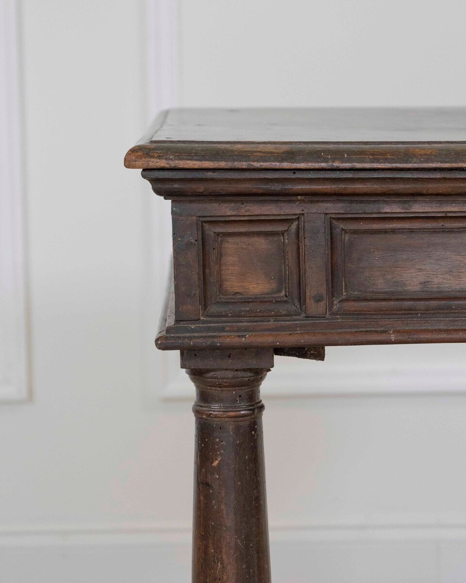 17th Century Italian walnut square side table - JAA
