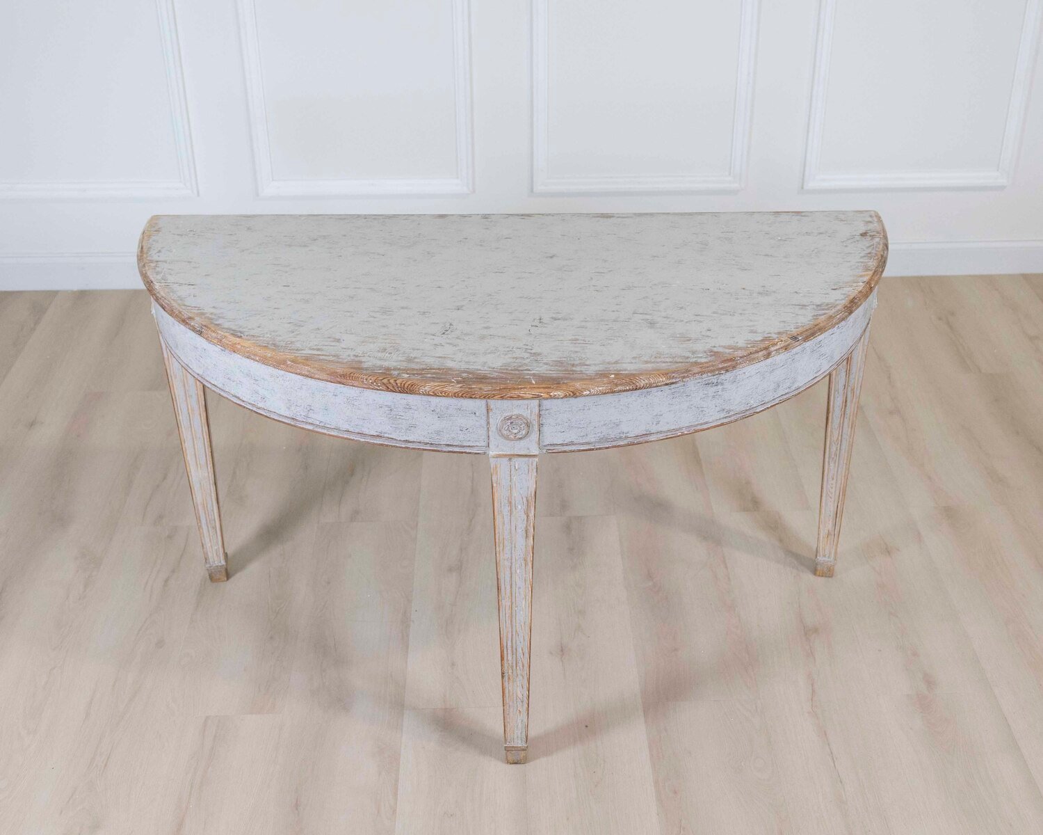 Pair of Swedish 19th Century Gustavian Style Demi-Lune Tables - JAA