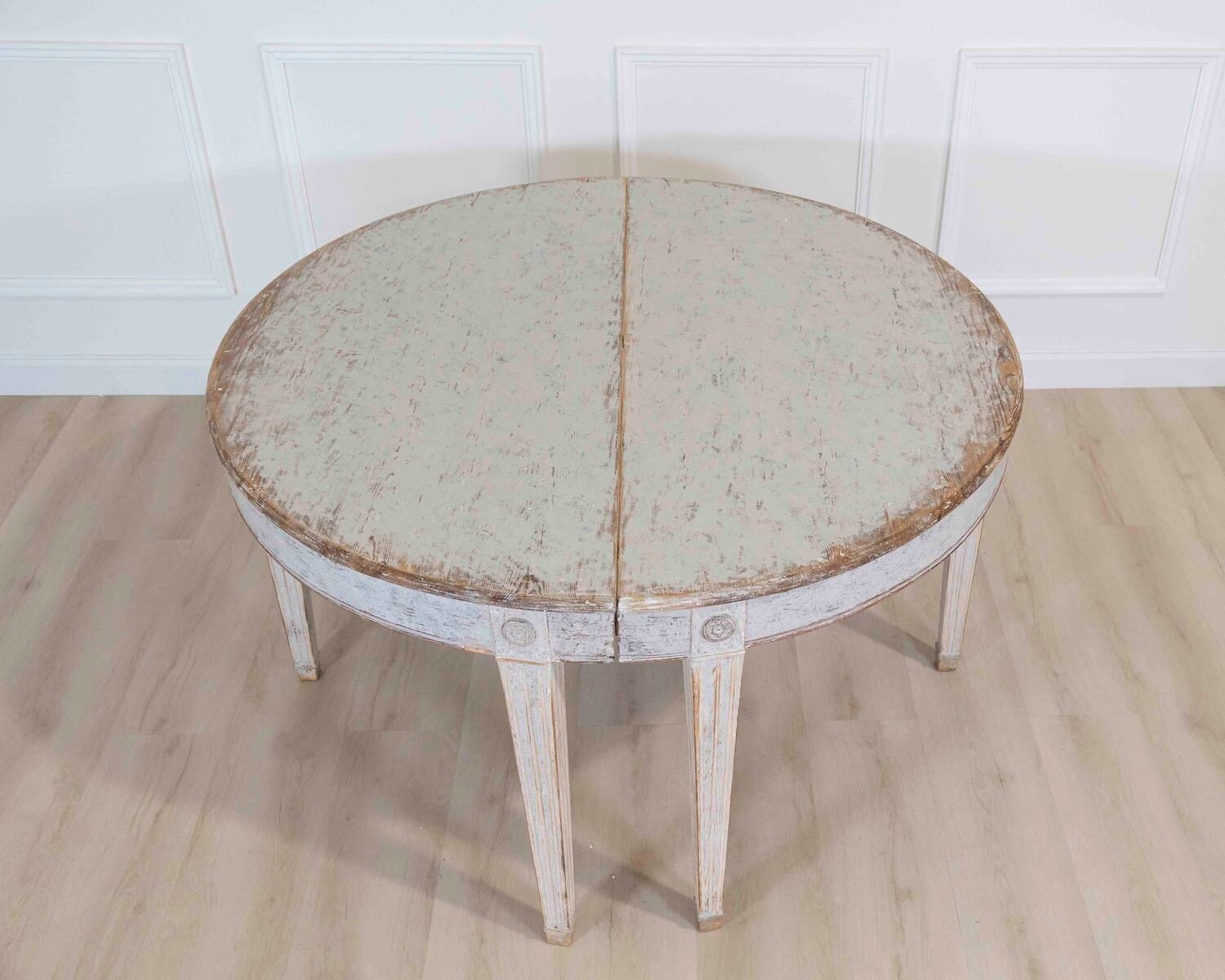 Pair of Swedish 19th Century Gustavian Style Demi-Lune Tables - JAA