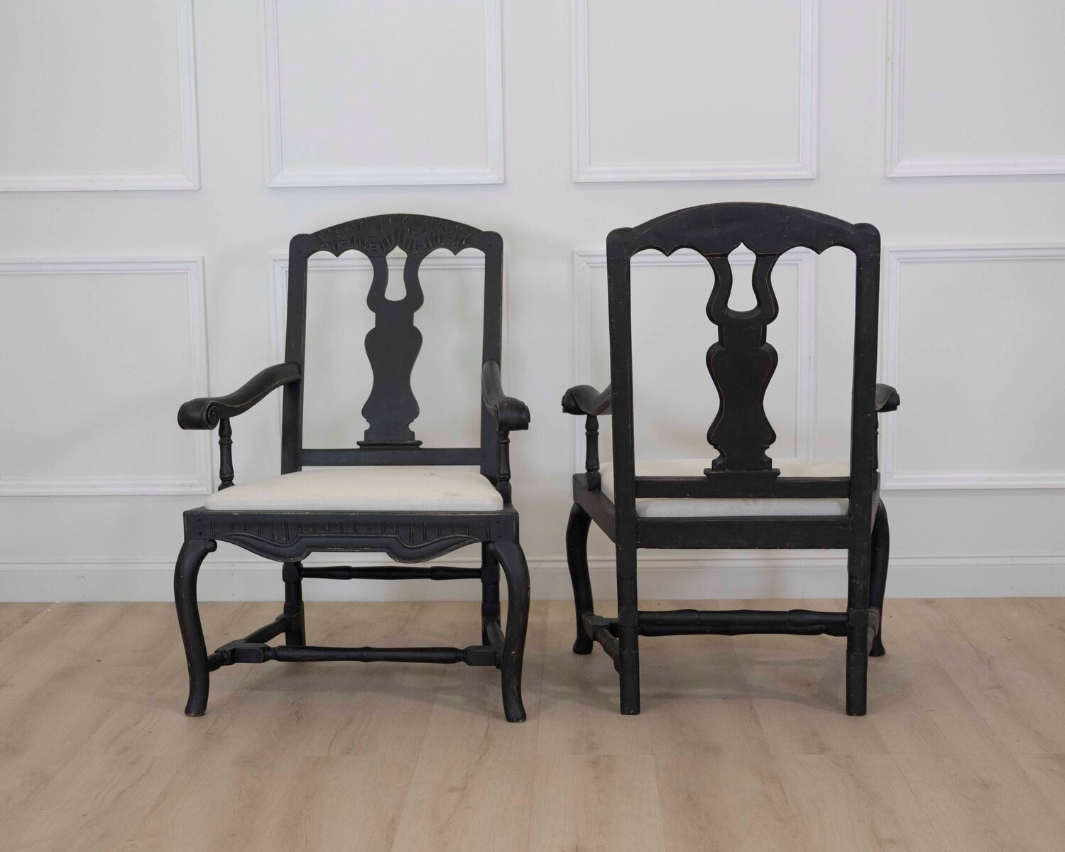 Pair of Swedish Baroque Style Armchairs - JAA