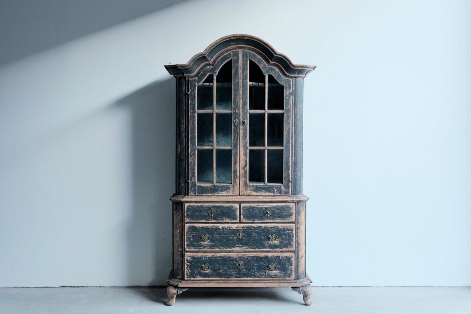 Period Rococo Cabinet with Glass Doors, circa 1820 - JAA