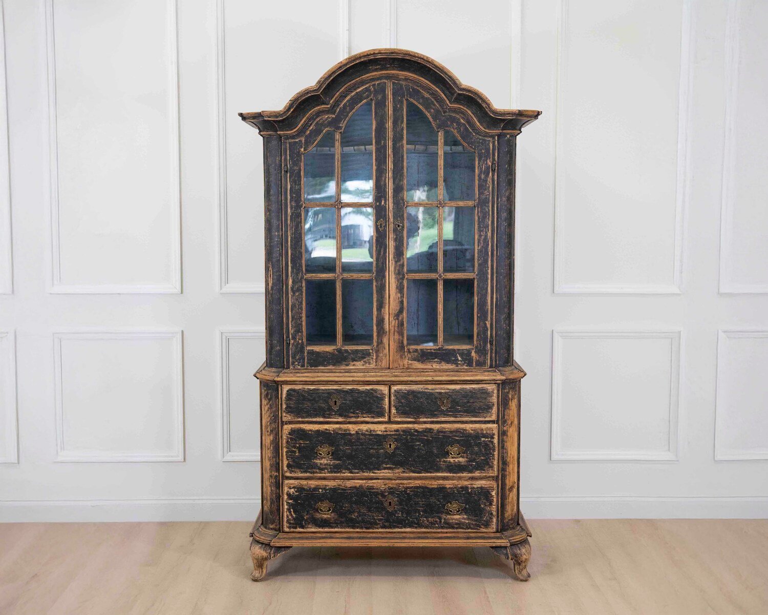Period Rococo Cabinet with Glass Doors, circa 1820 - JAA