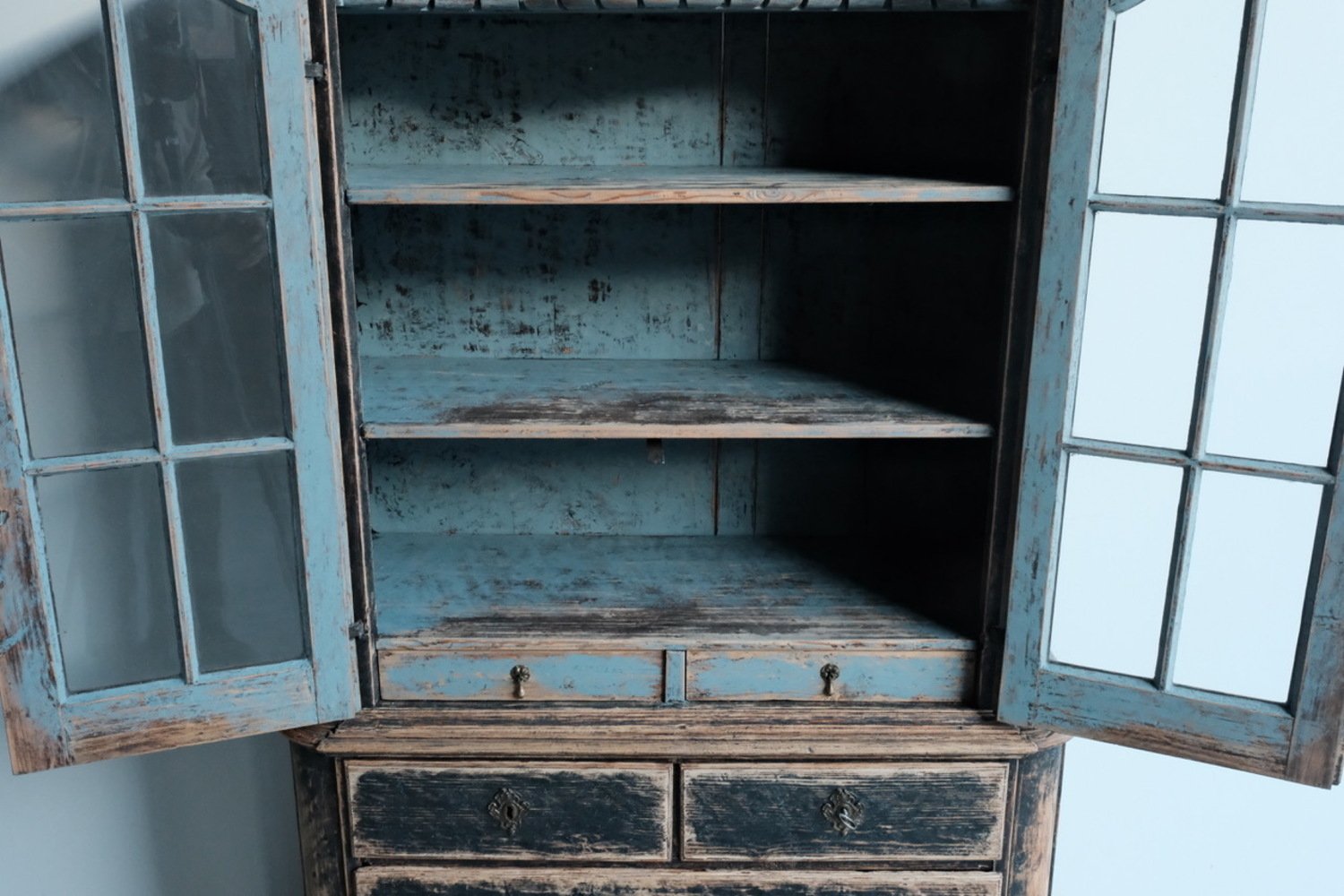 Period Rococo Cabinet with Glass Doors, circa 1820 - JAA