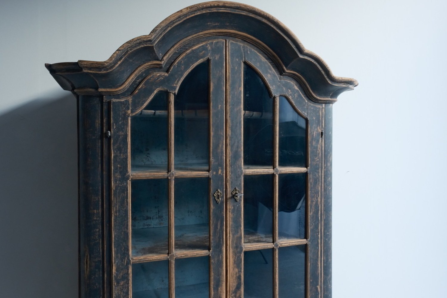 Period Rococo Cabinet with Glass Doors, circa 1820 - JAA