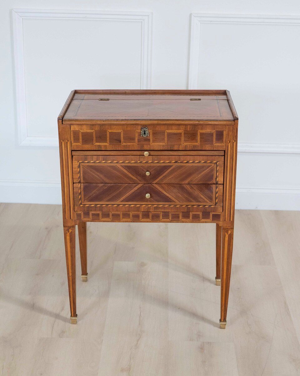 Louis XVI Marquetry Chiffonier Table - JAA