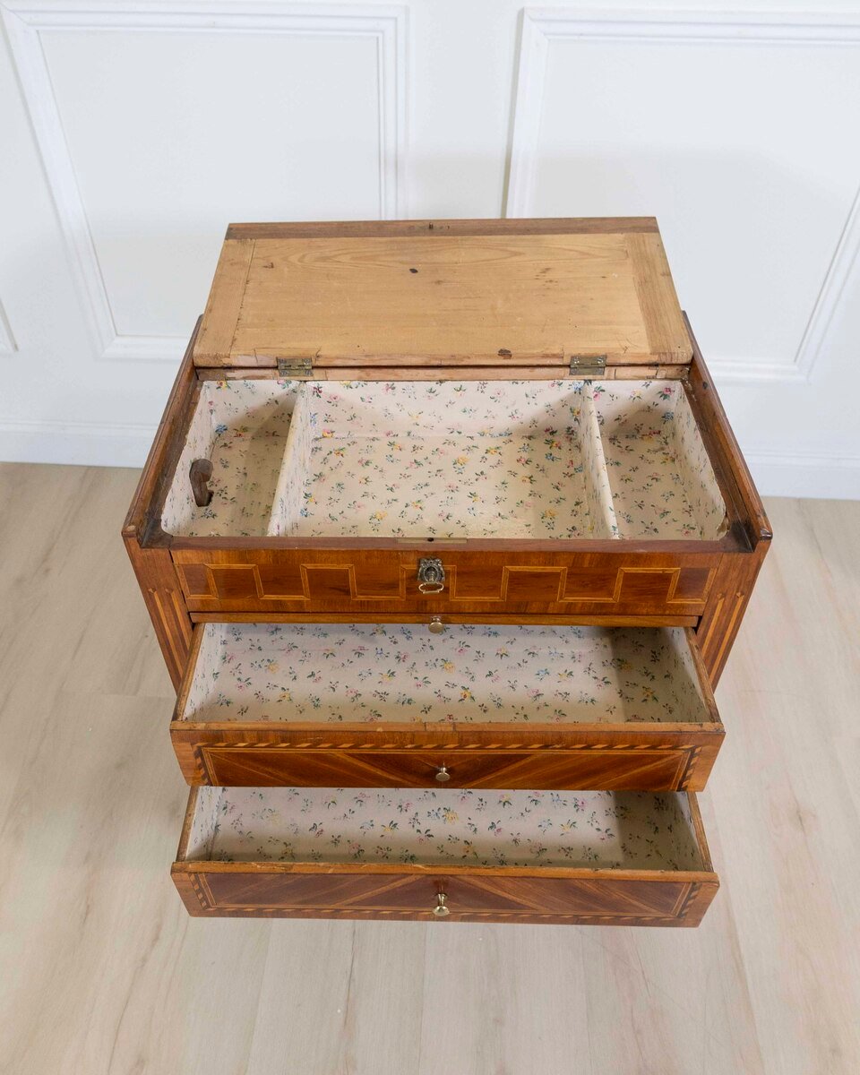 Louis XVI Marquetry Chiffonier Table - JAA