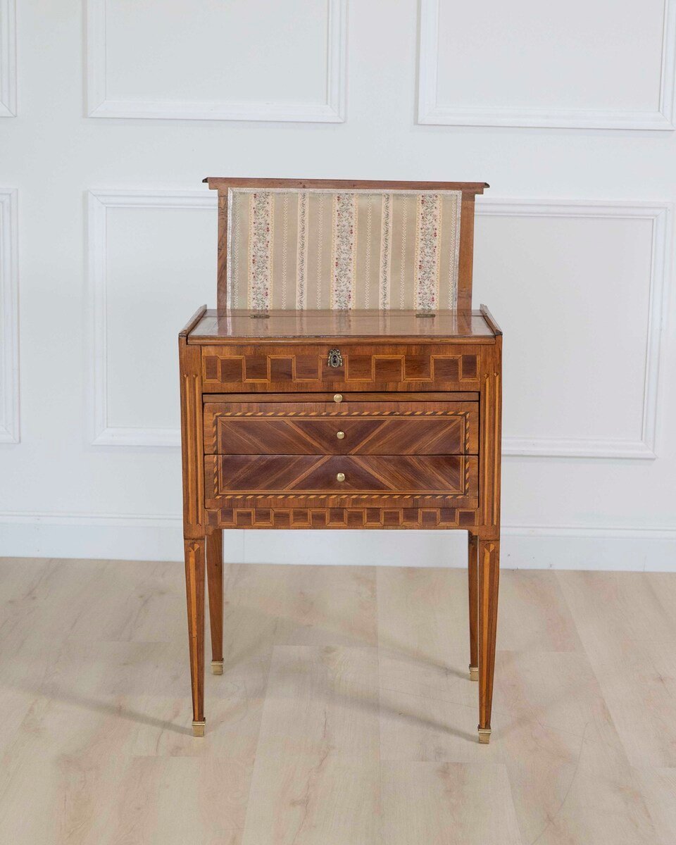 Louis XVI Marquetry Chiffonier Table - JAA