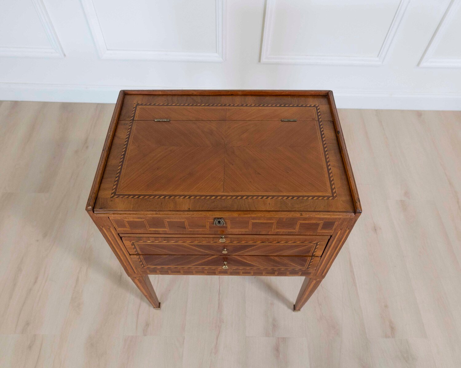 Louis XVI Marquetry Chiffonier Table - JAA