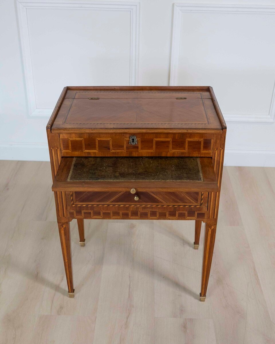 Louis XVI Marquetry Chiffonier Table - JAA