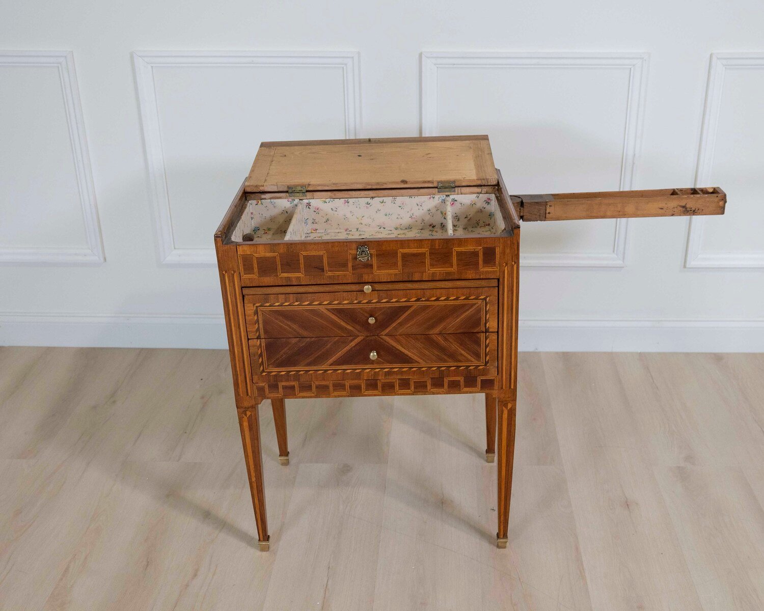 Louis XVI Marquetry Chiffonier Table - JAA