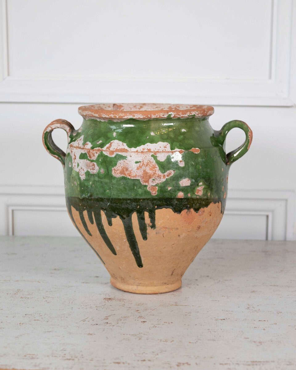 French 19th Century Green-Glaze Confit Pot - JAA