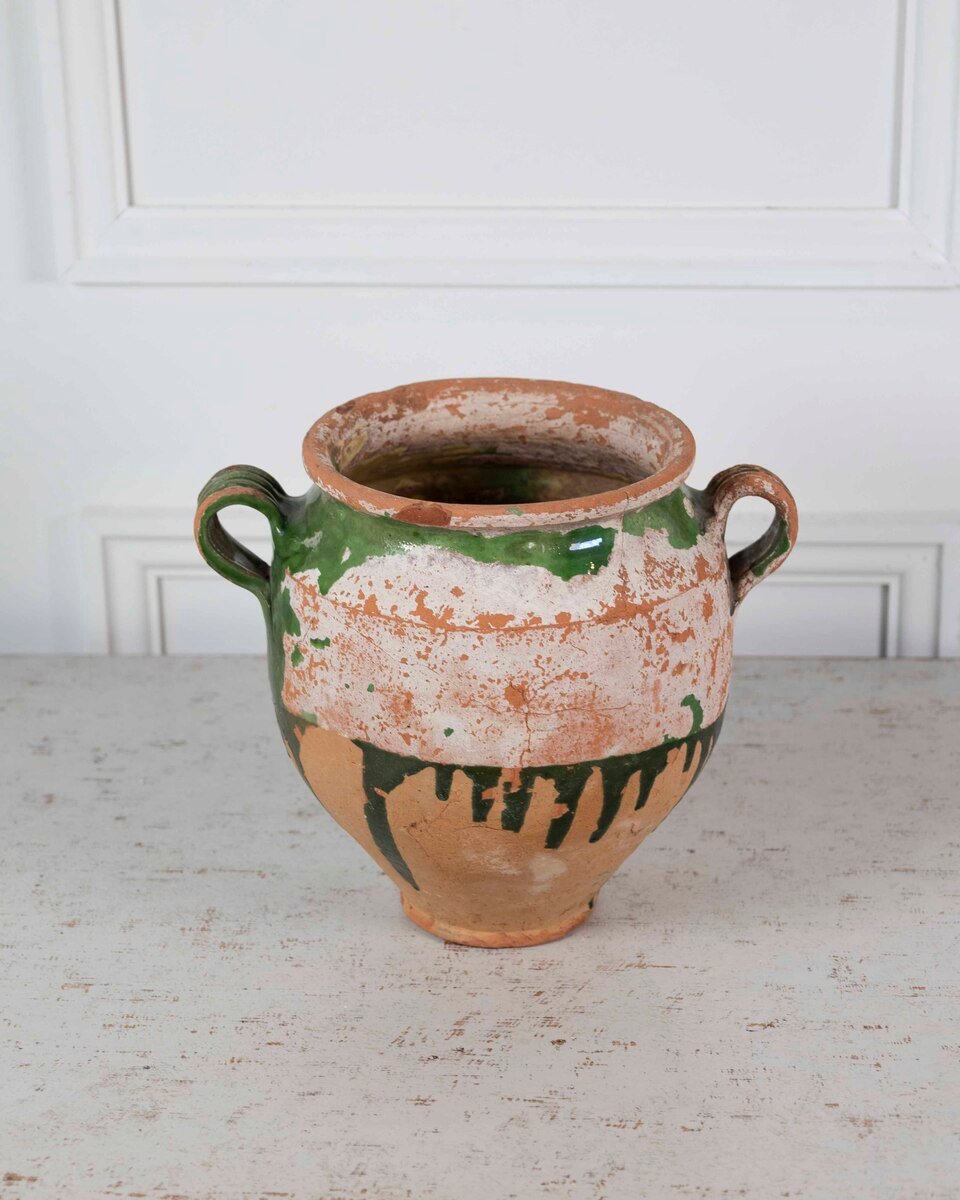 French 19th Century Green-Glaze Confit Pot - JAA