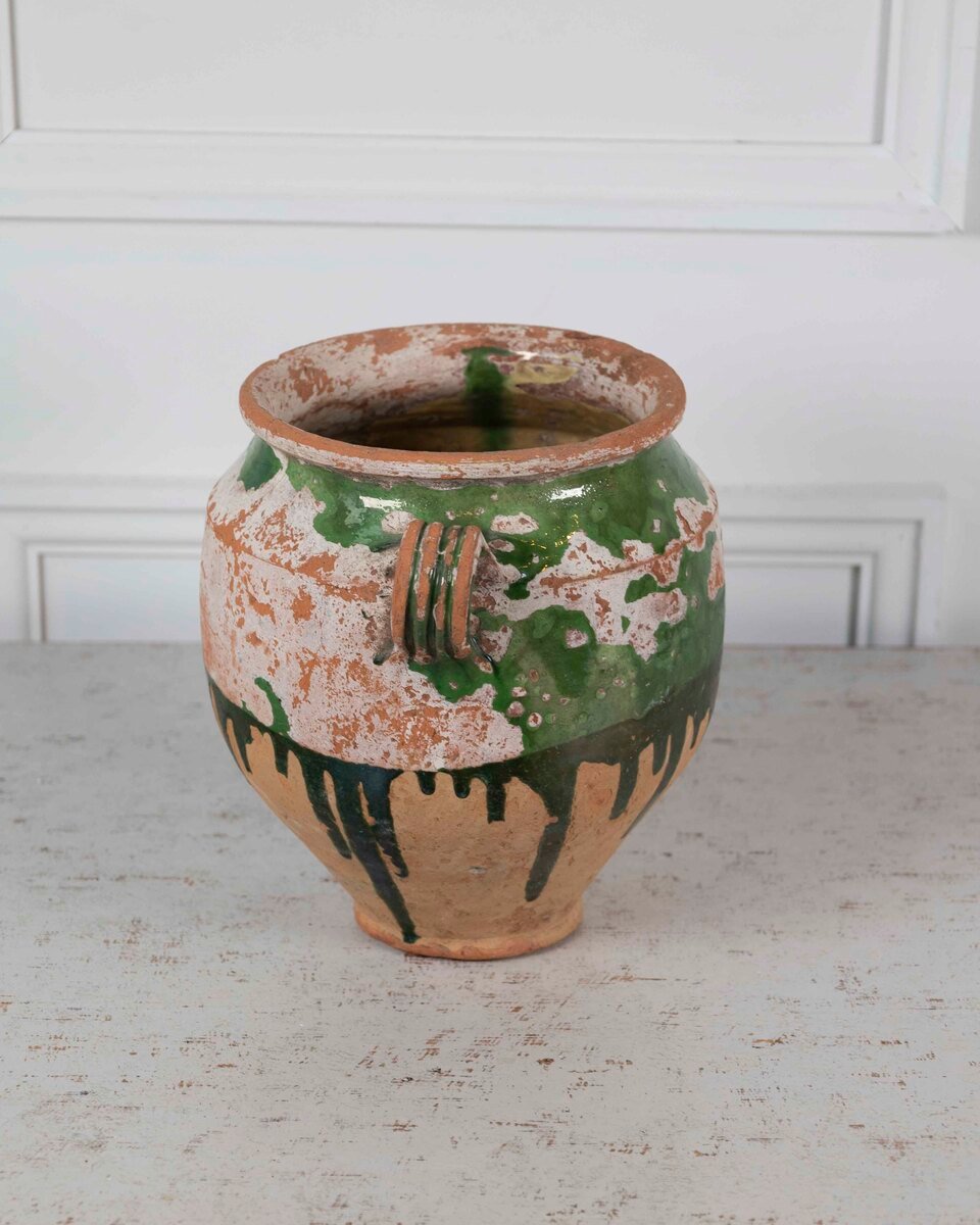 French 19th Century Green-Glaze Confit Pot - JAA