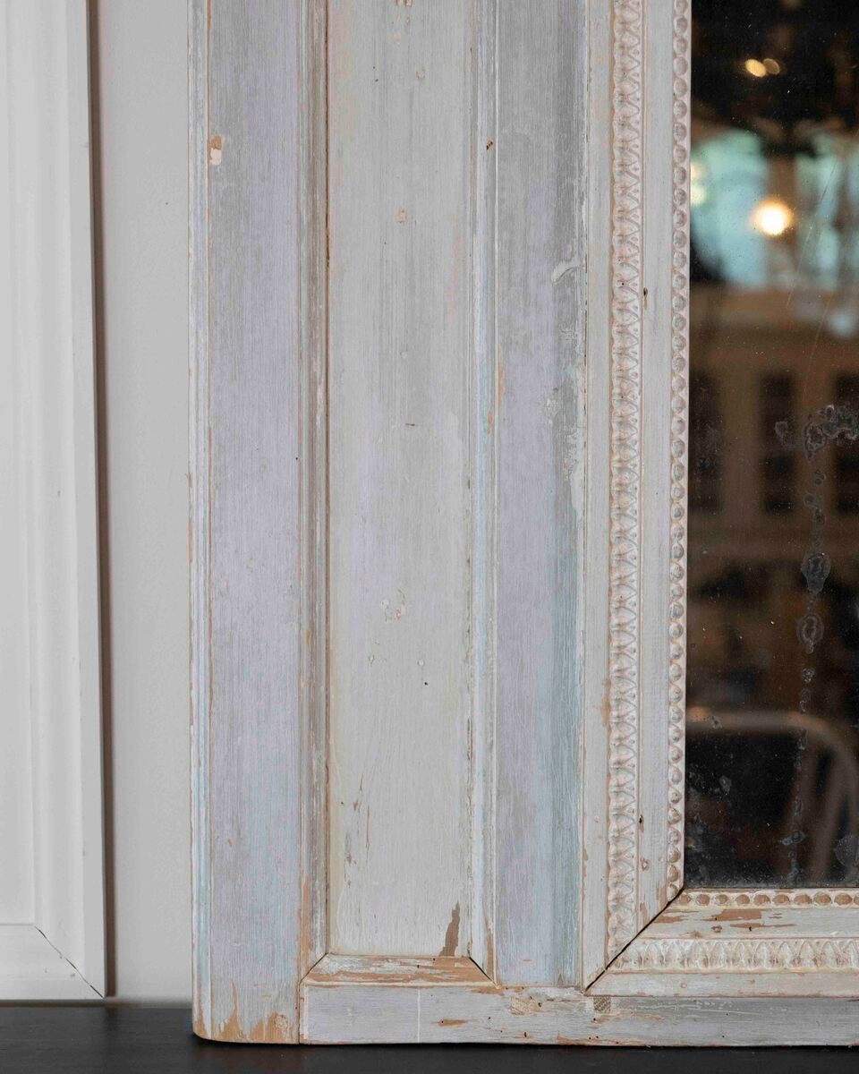 French 18th Century Louis XVI Painted Trumeau Mirror - JAA