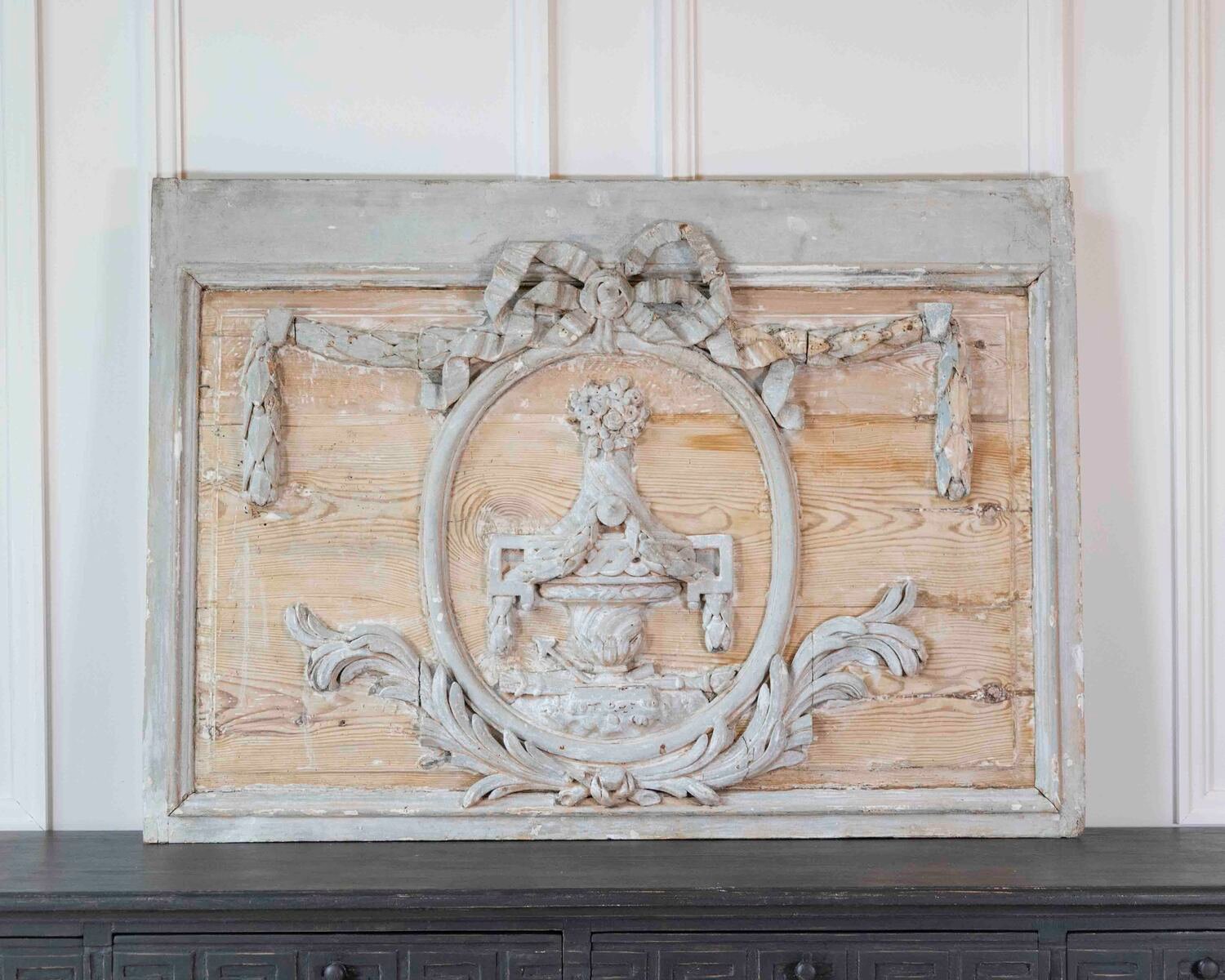 Late 18th Century French Carved Boiserie Panel with Original Paint - JAA