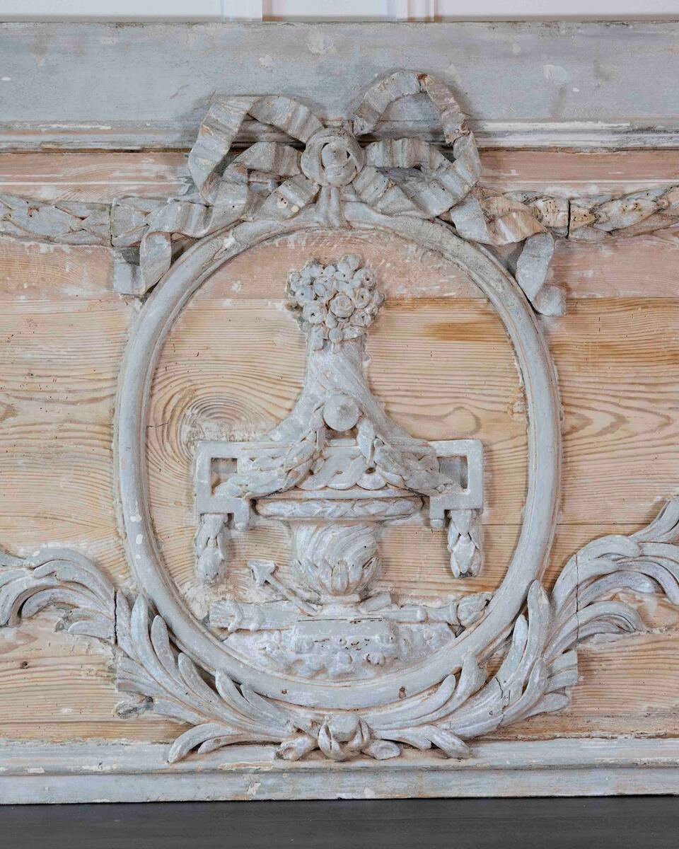 Late 18th Century French Carved Boiserie Panel with Original Paint - JAA