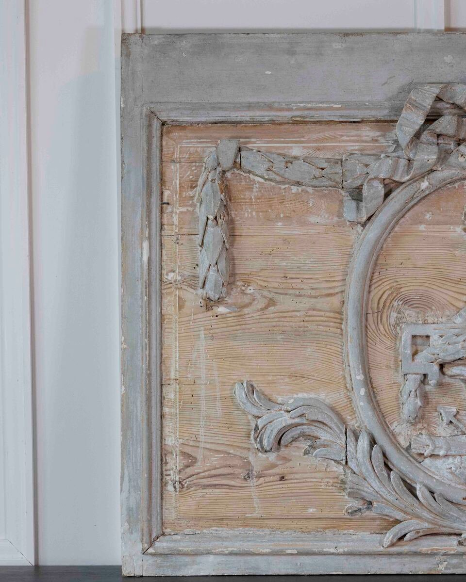 Late 18th Century French Carved Boiserie Panel with Original Paint - JAA
