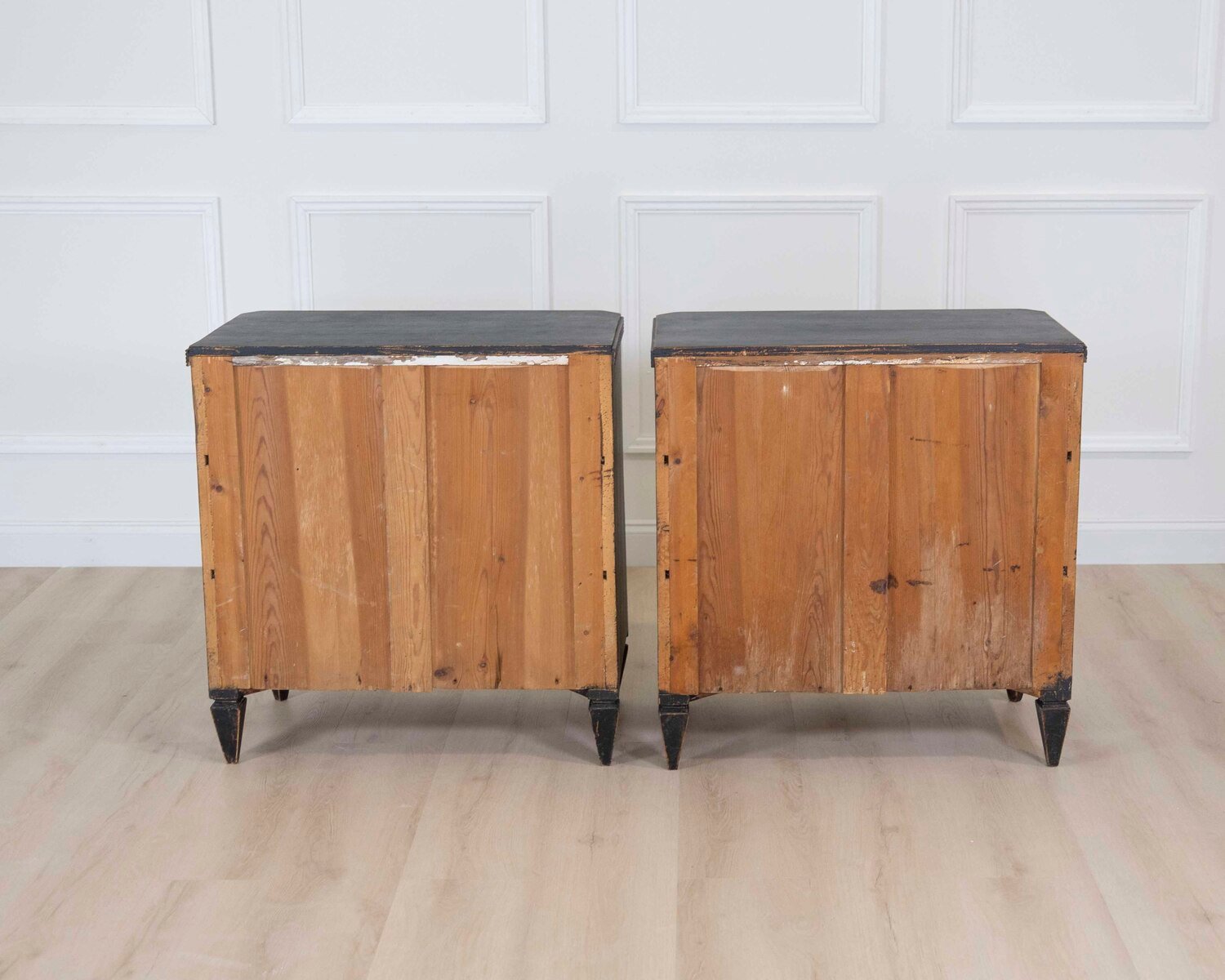 Pair of 19th Century Black Scandinavian Chests of Drawers - JAA