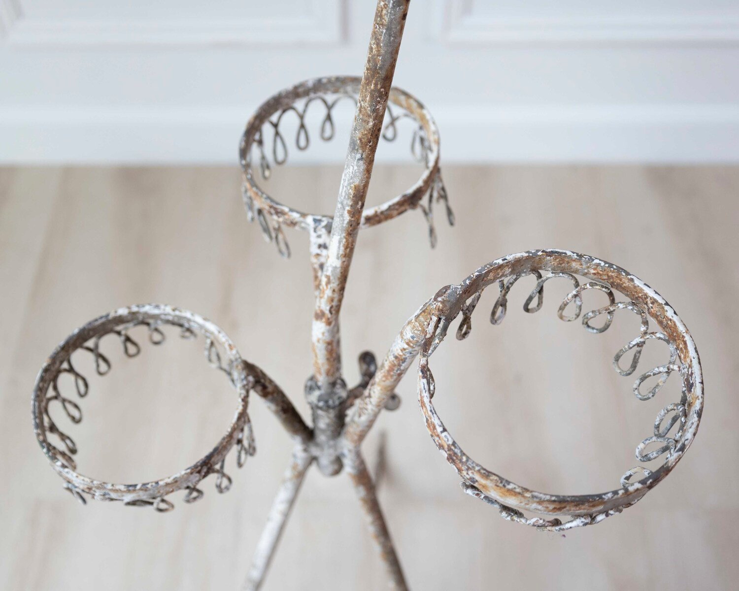 Charming French Birdcage Plant Stand with Original Paint - JAA