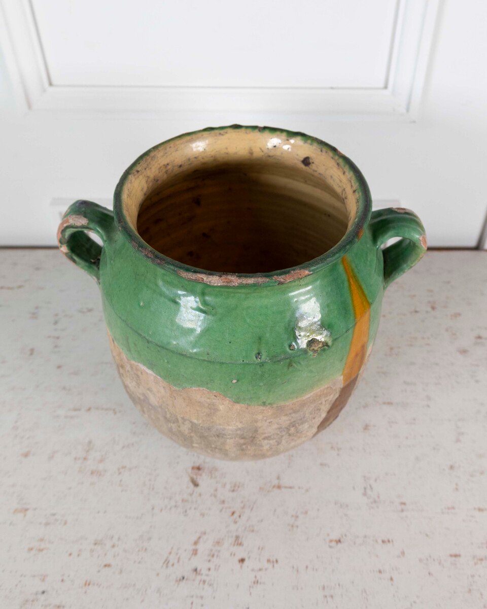 French 19th Century Green-Glaze Confit Pot - JAA