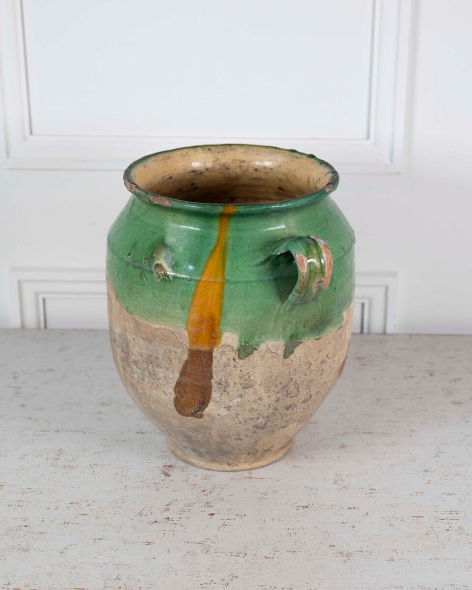 French 19th Century Green-Glaze Confit Pot - JAA