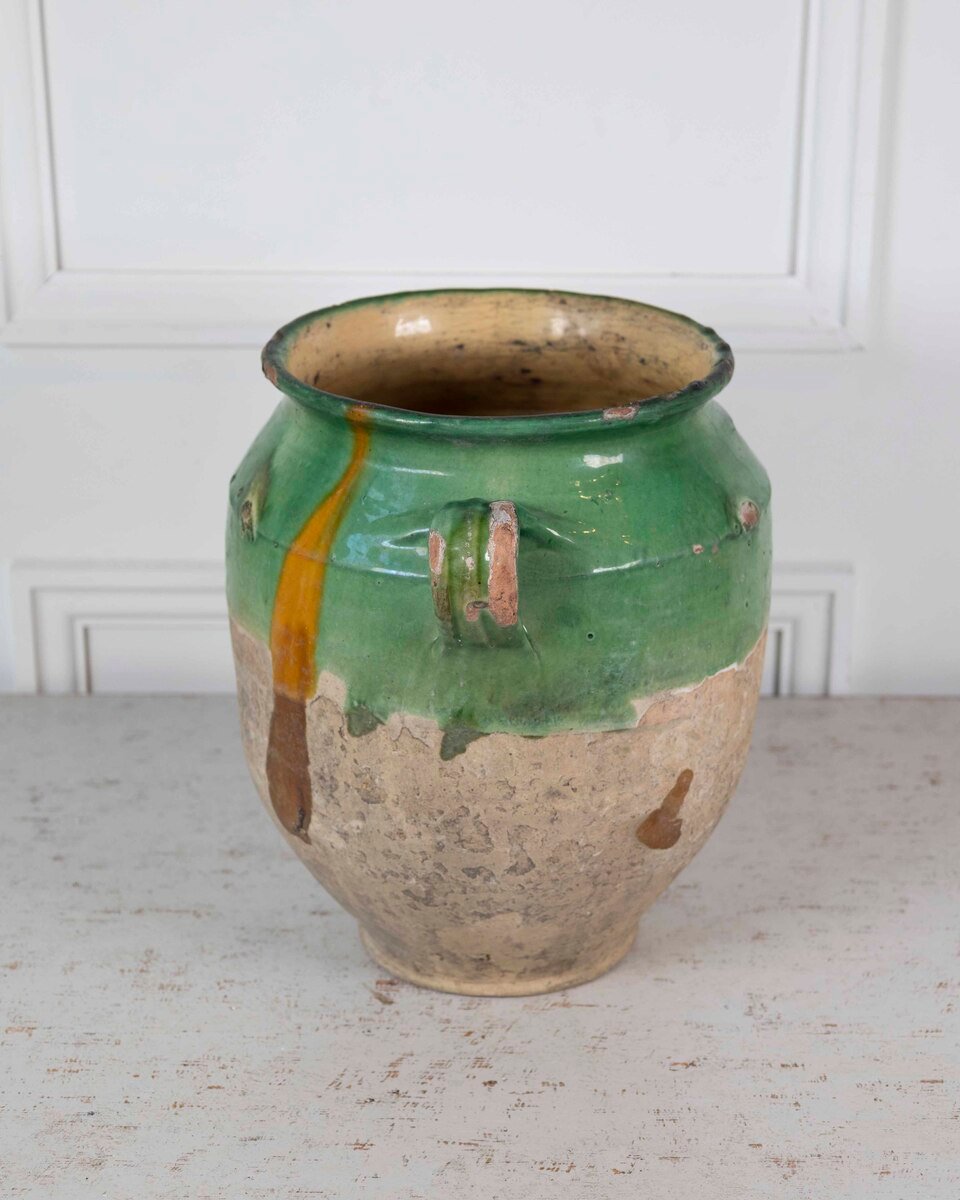 French 19th Century Green-Glaze Confit Pot - JAA