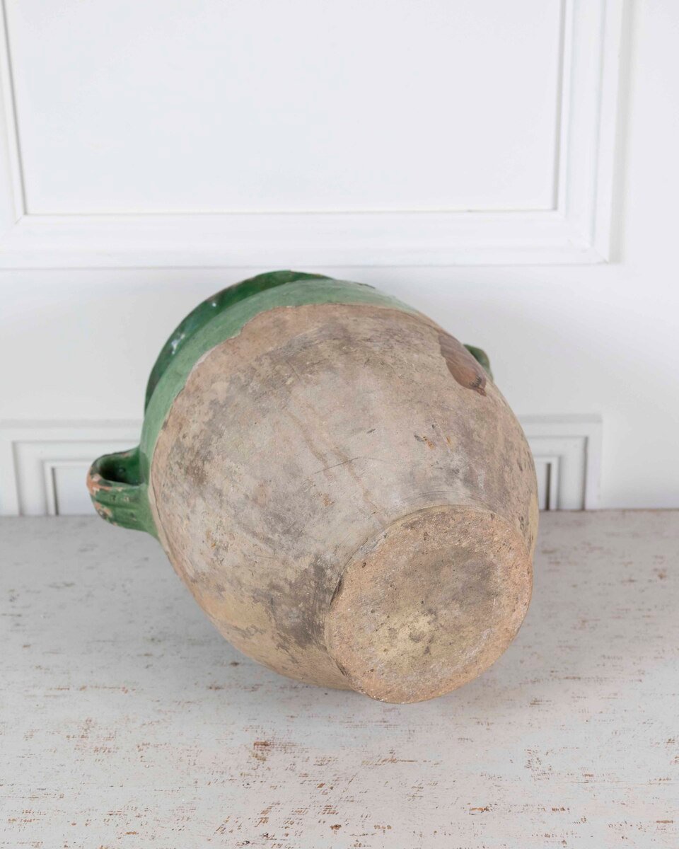 French 19th Century Green-Glaze Confit Pot - JAA