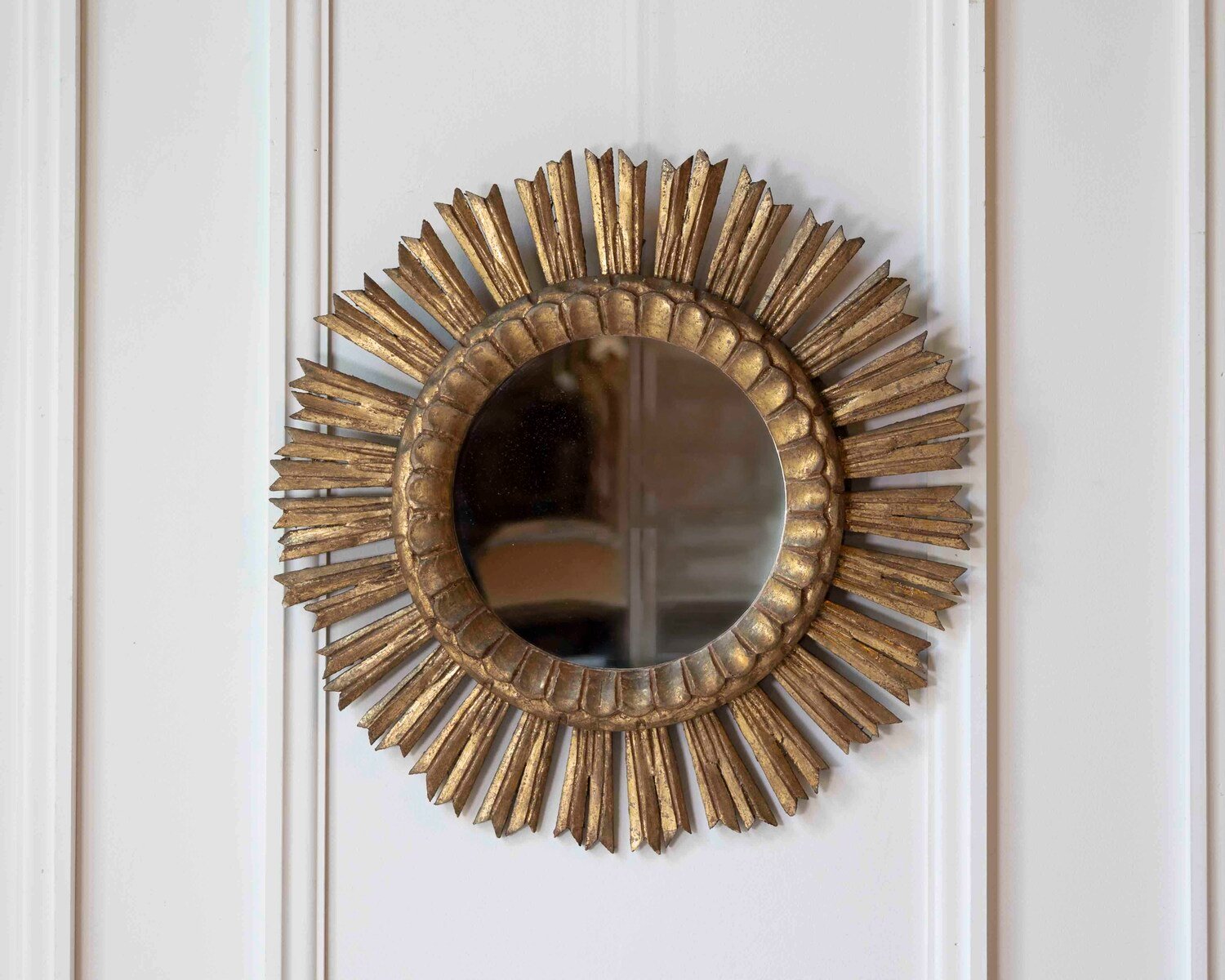 Spanish 20th Century Giltwood Sunburst Mirror - JAA