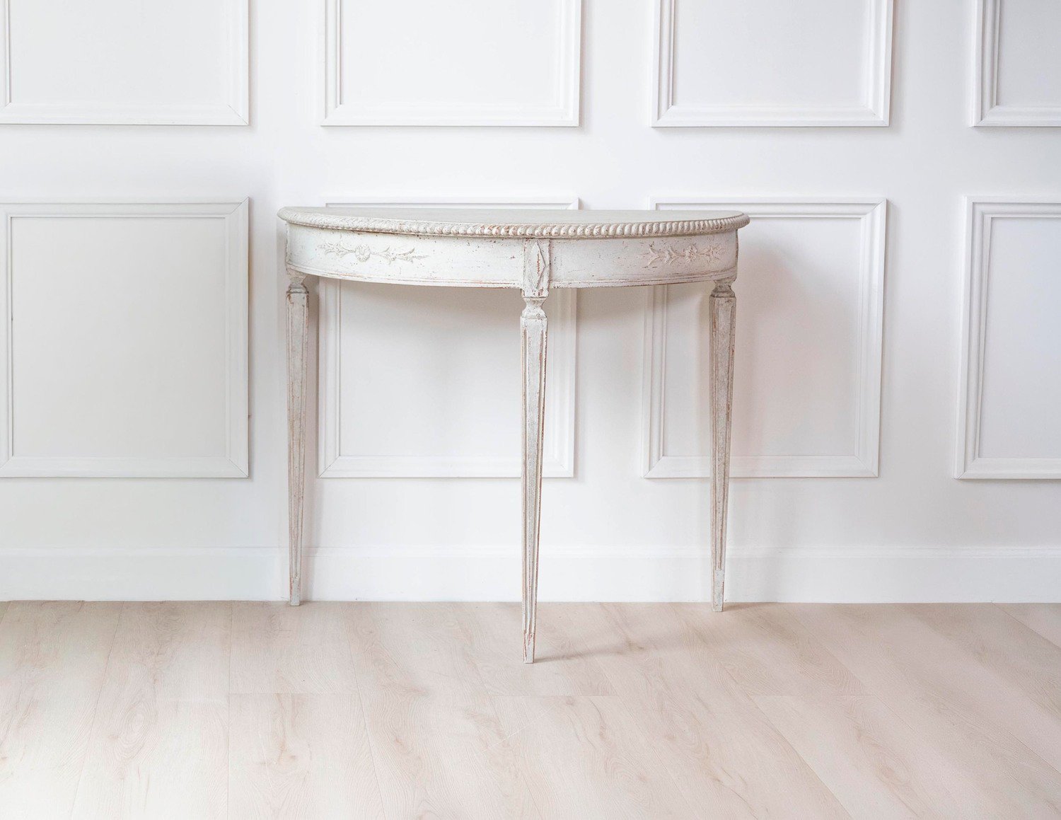 Swedish White Demi-Lune Table, circa 1920s - JAA