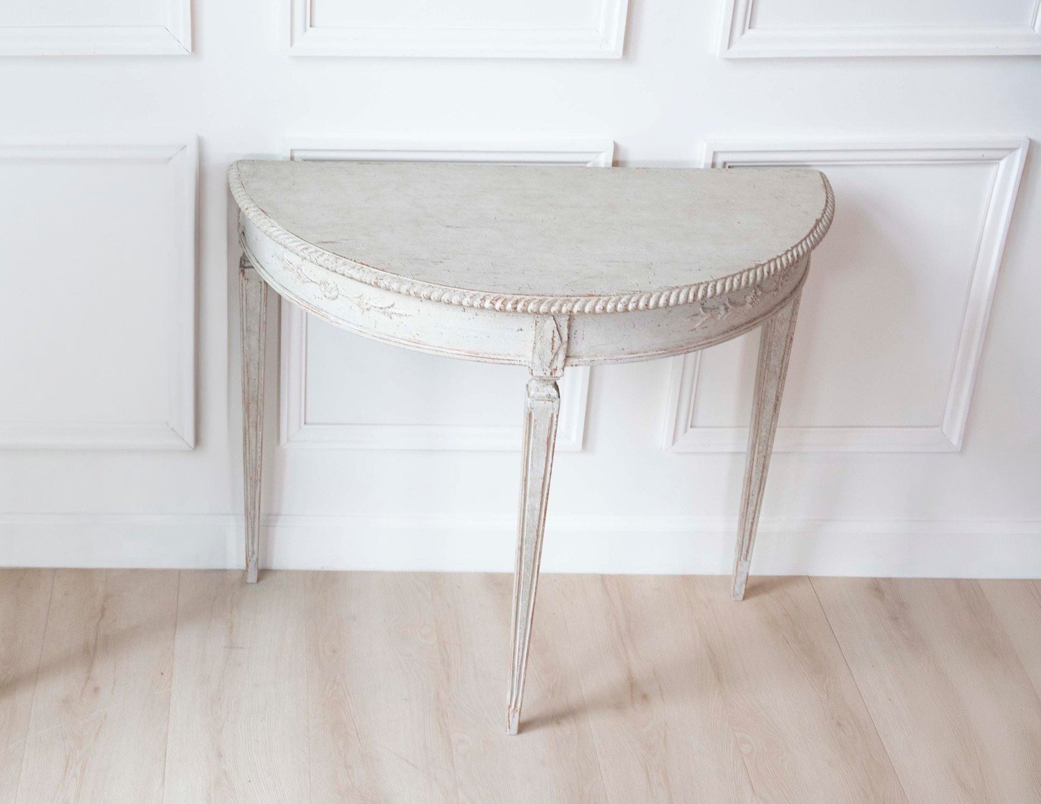 Swedish White Demi-Lune Table, circa 1920s - JAA