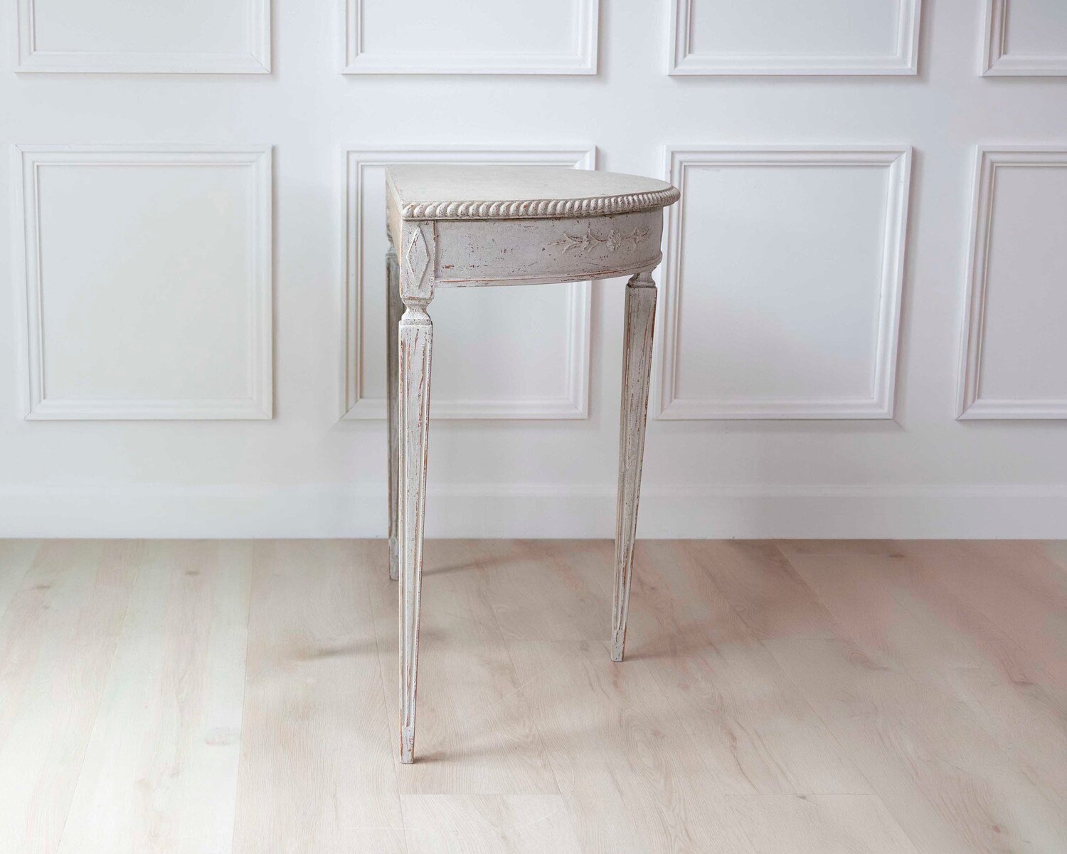 Swedish White Demi-Lune Table, circa 1920s - JAA