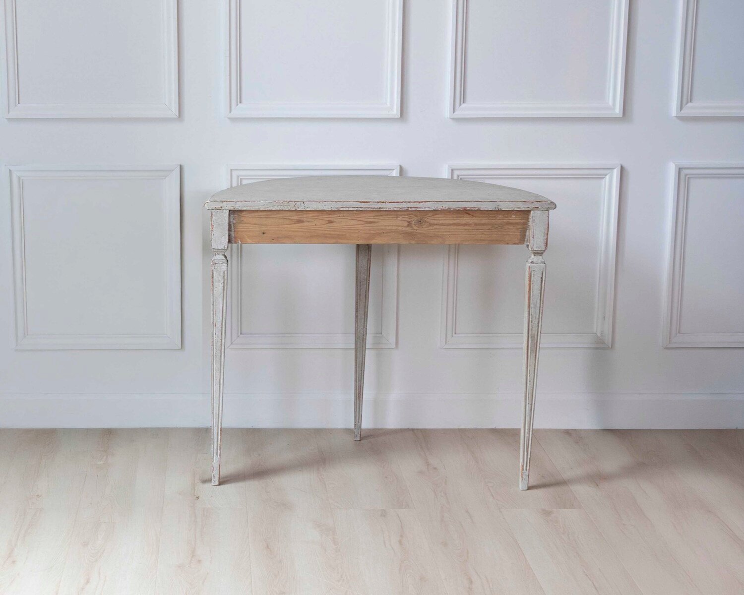 Swedish White Demi-Lune Table, circa 1920s - JAA