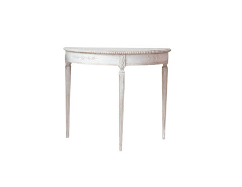 Swedish White Demi-Lune Table, circa 1920s