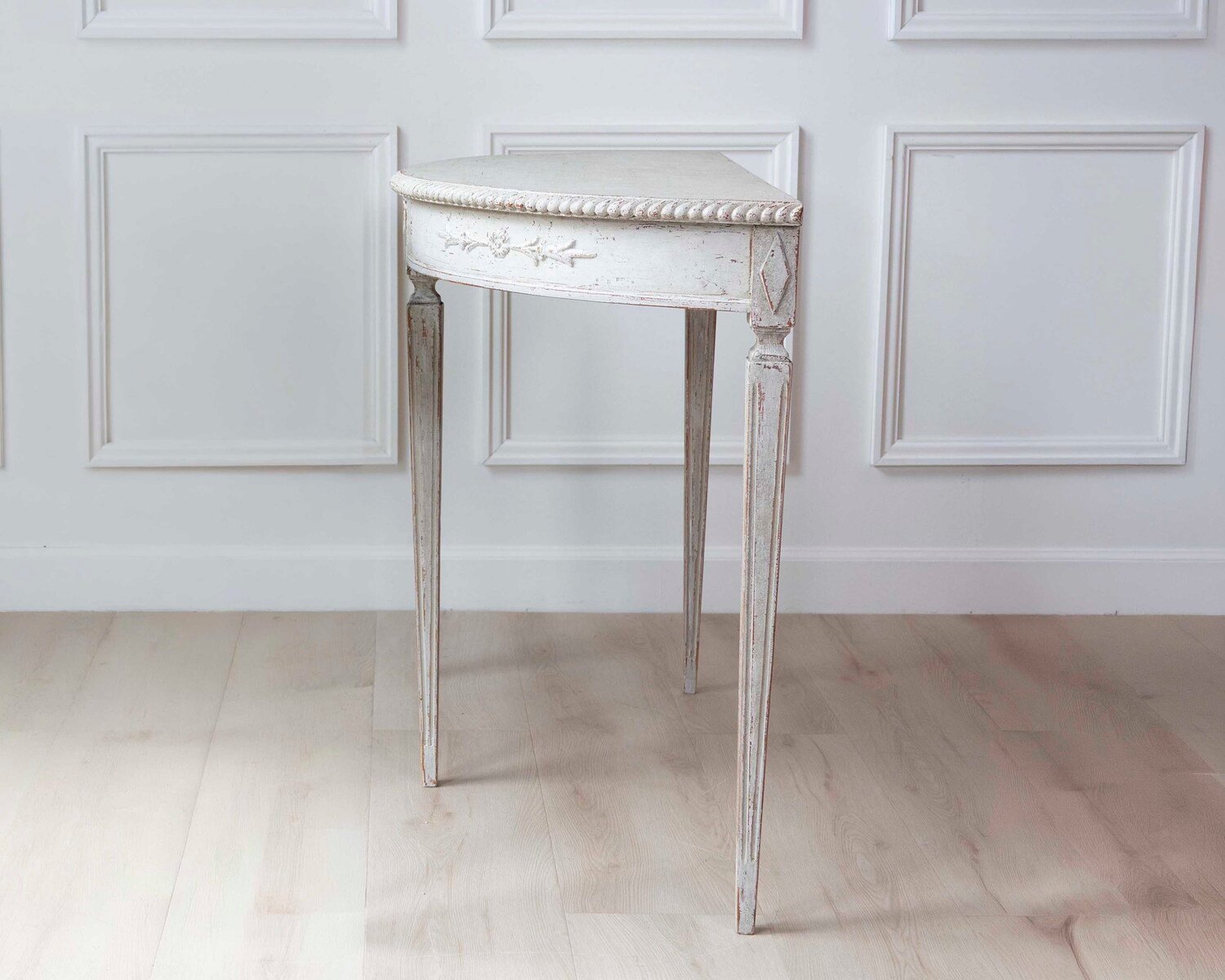 Swedish White Demi-Lune Table, circa 1920s - JAA