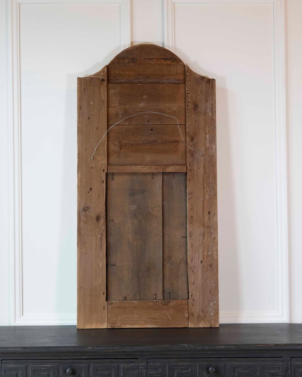 French 18th Century Louis XVI Carved Trumeau Mirror with Warrior Attributes - JAA