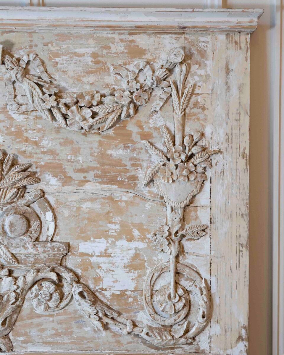 French 18th Century Louis XVI Style Carved and Painted Screen - JAA