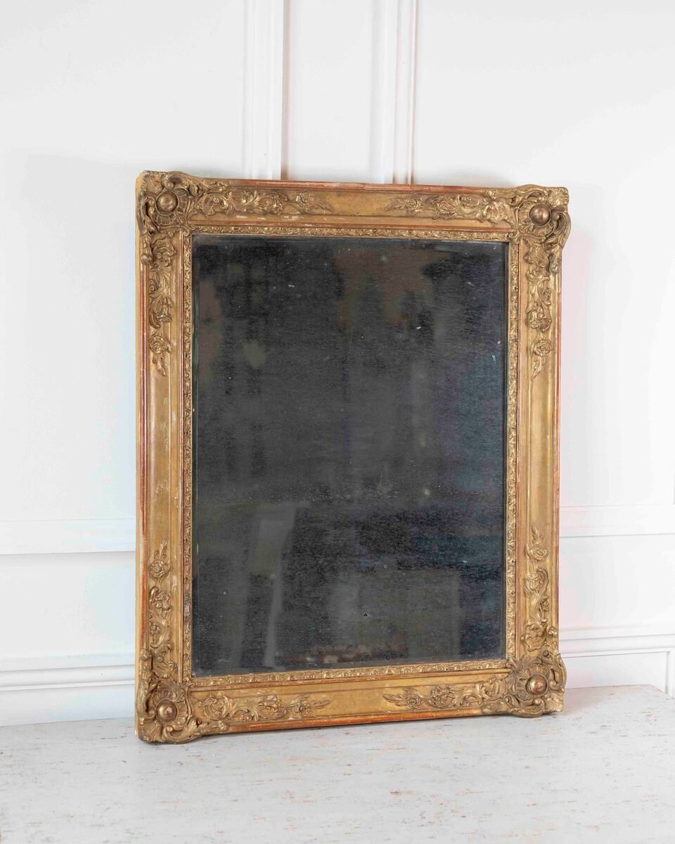 19th Century Gilt Decorated French Mirror - JAA