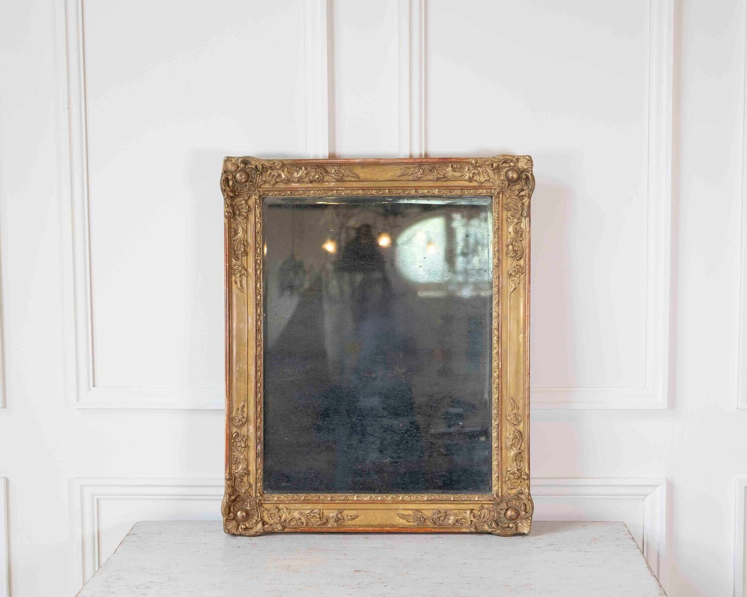 19th Century Gilt Decorated French Mirror - JAA