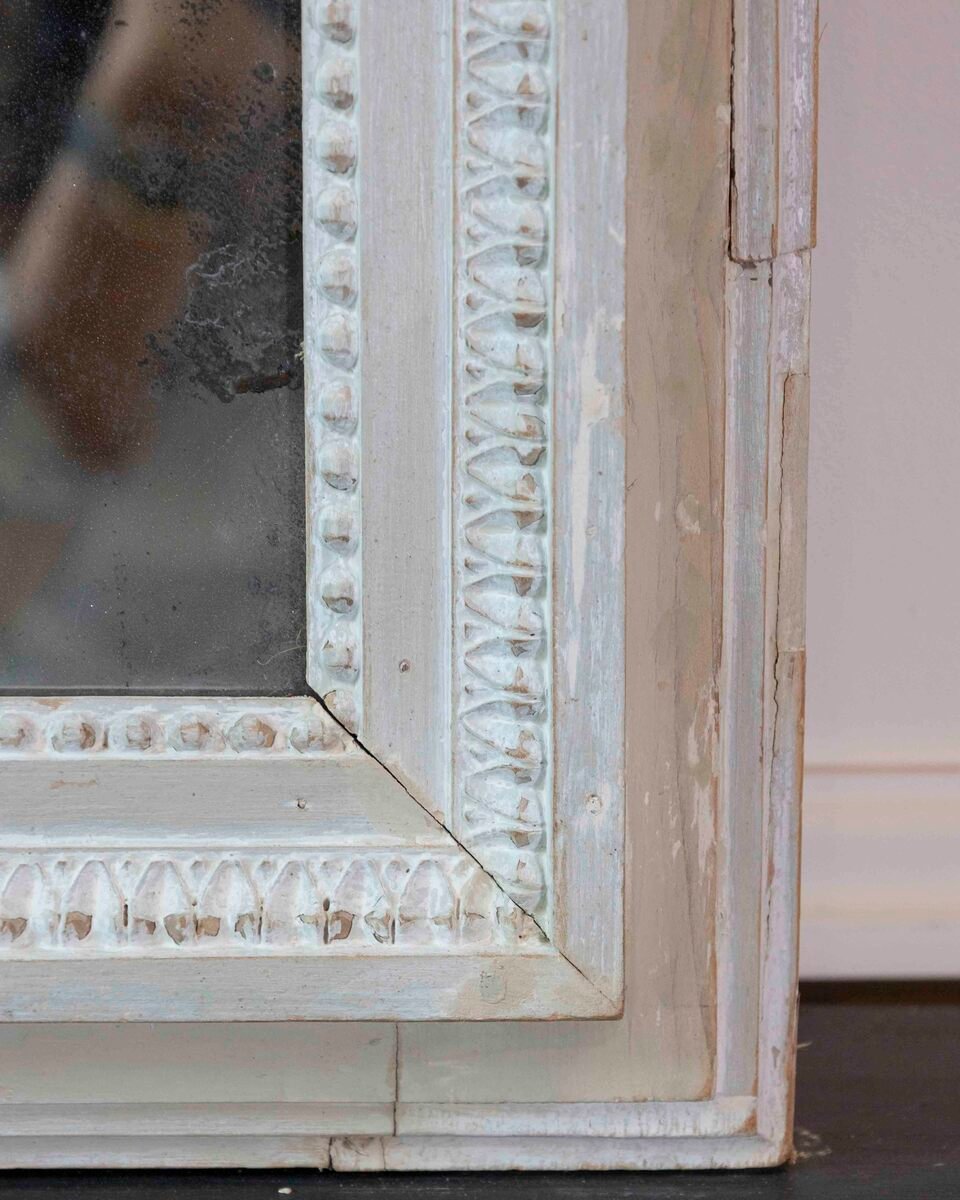 French 18th Century Louis XVI Painted Mirror with Original Glass - JAA